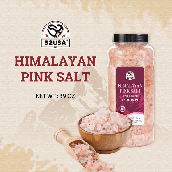52USA Himalayan Pink Salt, Coarse Grain, 39 oz, 2 Packs - Image 3