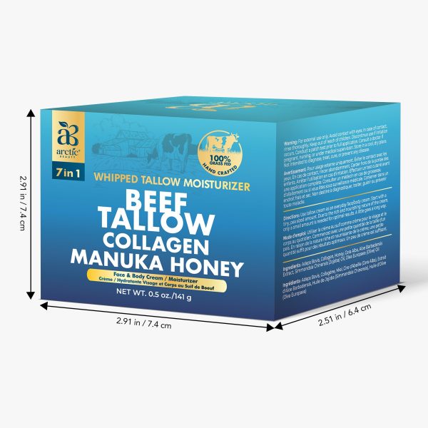 ARCTIC BEAUTY! Whipped Beef Tallow Moisturizer: All-in-One Face & Body Cream with Collagen, Manuka Honey, & Beeswax for All Skin Types, Grass-Fed & All-Natural - Image 2