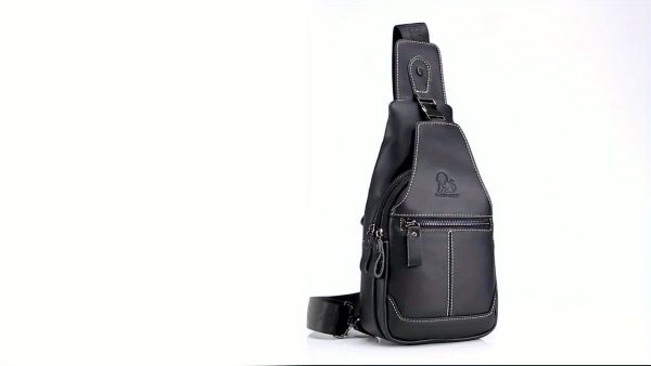[New Leather Chest Bag] 2024 New Large Capacity Pure Leather Men's Chest Bag | First Layer Cowhide Crossbody Bag - Image 10