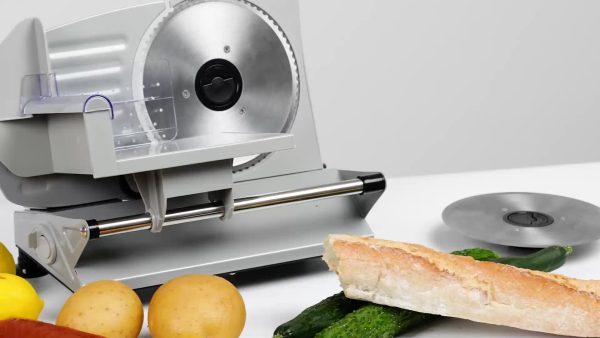 MULISOFT Electric Meat Slicer with 2 Removable Stainless Steel Blades, Adjustable Thickness, Child Safety Lock, Semi-Automatic Operation for Meat, Cheese, Bread - 120V US Plug, Durable Kitchen Tool for Home Use, Meat Slicer for Home Use, Food Preparation, Sleek Metallic Finish, Sturdy Construction - Image 10