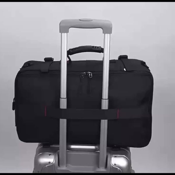 Men's Convertible Travel Backpack - Lightweight Carry-On Laptop Bag with 15.6" Laptop compartment, Expandable Shoe storage, Durable Polyester Construction, Adjustable Shoulder Straps & Side Pockets - Convertible Duffle for Business, Gym, Airplane, Hiking - All-in-One Backpack for Frequent Travelers, Business Trip, Sporty Look, Reinforced Stitching, Zippered Pockets, Frequent Flyer - Image 10