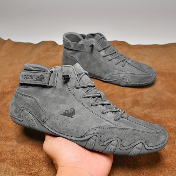 [Breathable Sneakers] Breathable Men's Casual Stitching Sneakers | Anti-slip Lace-up Walking Shoes With Soft Sole For Outdoor, Spring Summer And Autumn - Image 2