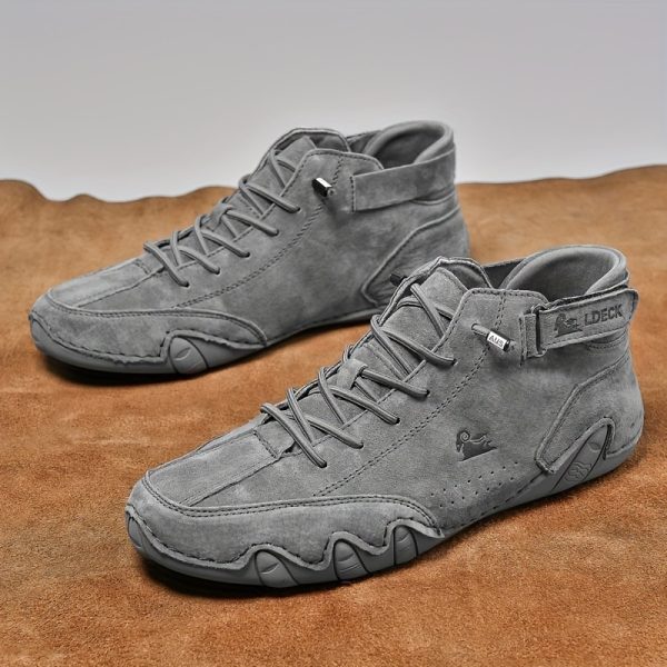 [Breathable Sneakers] Breathable Men's Casual Stitching Sneakers | Anti-slip Lace-up Walking Shoes With Soft Sole For Outdoor, Spring Summer And Autumn - Image 4