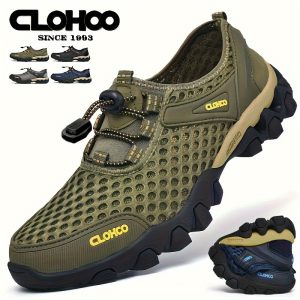 CLOHOO Mens Fashionable Mesh Sandals - Ultimate Comfort, Breathable & Durable, Non-slip Sport Shoes for Outdoor Adventures - Perfect for Walking, Running, Hiking, All Seasons