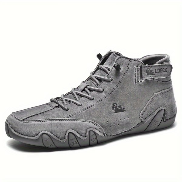 [Breathable Sneakers] Breathable Men's Casual Stitching Sneakers | Anti-slip Lace-up Walking Shoes With Soft Sole For Outdoor, Spring Summer And Autumn - Image 9