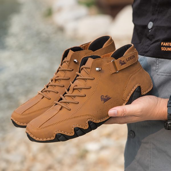 [Breathable Sneakers] Breathable Men's Casual Stitching Sneakers | Anti-slip Lace-up Walking Shoes With Soft Sole For Outdoor, Spring Summer And Autumn - Image 10