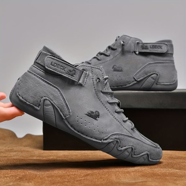 [Breathable Sneakers] Breathable Men's Casual Stitching Sneakers | Anti-slip Lace-up Walking Shoes With Soft Sole For Outdoor, Spring Summer And Autumn - Image 3