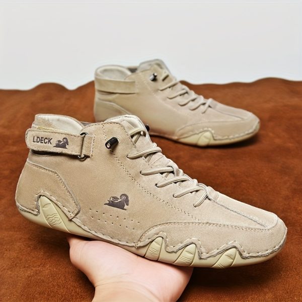 [Breathable Sneakers] Breathable Men's Casual Stitching Sneakers | Anti-slip Lace-up Walking Shoes With Soft Sole For Outdoor, Spring Summer And Autumn - Image 13