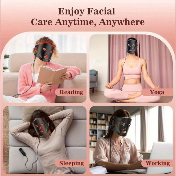 180 LED Beads 3 Modes Portable Led Face Mask Light with Remote, 850nm Mask with Timing Function at Home - Image 10