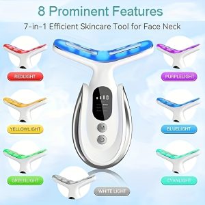 7In1 Multifunctional Neck And Facial Massager with LED Lights - Rechargeable, USB Charging, Lithium Battery Gift for Mom on Mother'S Day