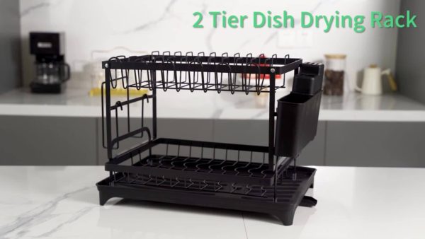 2 Tier Dish Drying Rack For Kitchen Counter - Image 10
