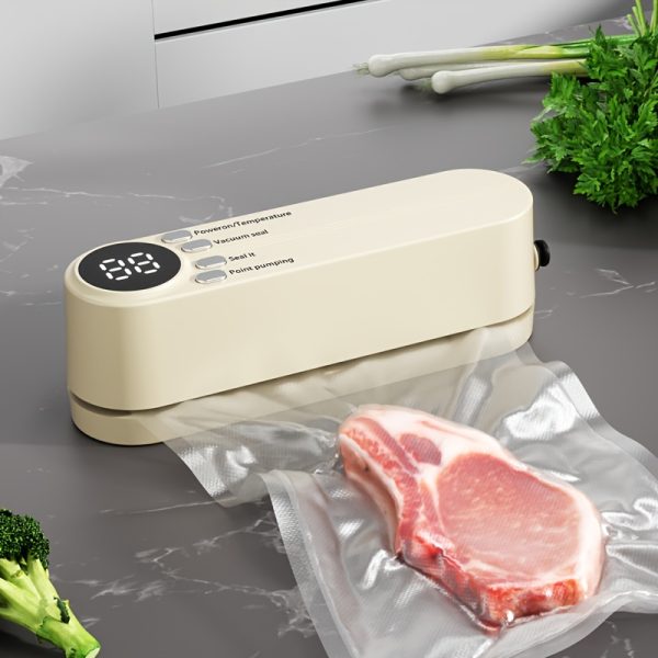 [Automatic Food Sealer] 1pc Automatic Food Sealer - Multi-Functional, Portable Wireless Vacuum Sealer - Compact & Easy-to-Use Design, Long-Term Food Preservation, External Suction & Inflation, Ideal for Kitchen & Outdoor Picnics - Image 5