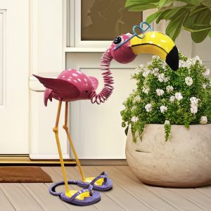 1pc Metal Flamingo