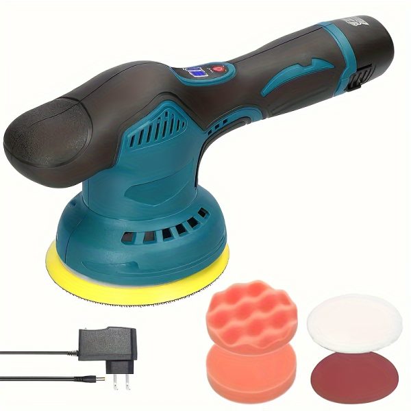 Wireless Car Polishing Machine, 6-speed Adjustable Polishing Machine, With 2 12V Battery, Powerful Portable Track Polishing Machine, Wireless Polishing Machine, Suitable For Car Beauty, Waxing, Polishing, Scratch Removal - Image 2