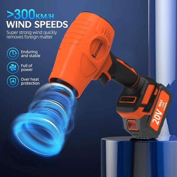 20V Cordless Heavy-Duty Air Dryer, Blower with Fast-Charging - Powerful 1000g Blast, 0-31000 RPM, Dual 2000mAh Batteries, for Indoor/Outdoor, Pet Hair, Snow, Dust, Leaves - Ideal Gift for Home, Garage, Workshop, and Pet Owners, Outdoor Cleaning Tool, Ergonomic Handle Design, Efficient Airflow, Multifunctional Dryer, Workshop Professionals - Image 7
