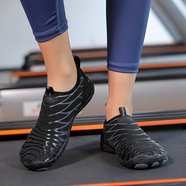 [Water Shoes] Unisex Breathable Slip-On Water Shoes - Lightweight Quick-Dry Mesh Upper & Rubber Sole, Striped Design for Hiking, Running, Travel, Daily Wear - Modern Unisex Casual Sneakers, Water Sports Footwear, Sleek Shoe Design, EVA Comfort Insole - Image 6