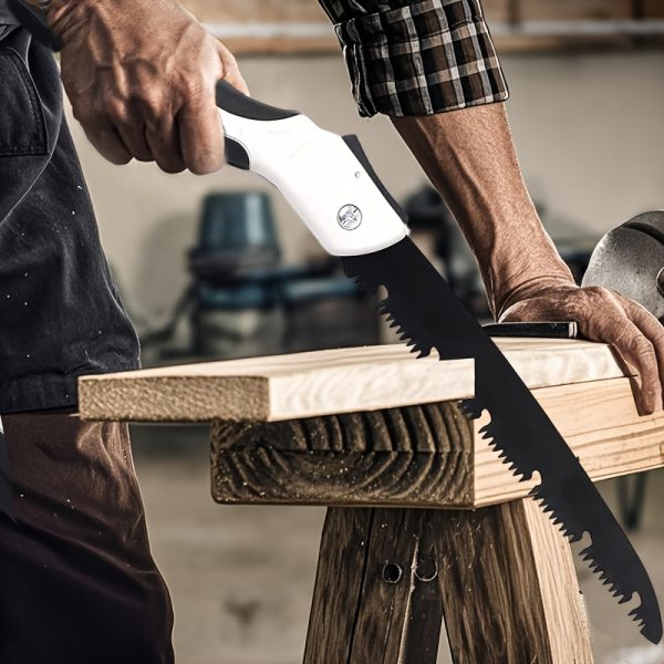 3pcs-Heavy Duty 25" Extra Long Blade Folding Hand Saw - SK-5 Steel Hard Teeth for Wood & Dry Pruning, Camping, Gardening - Keychain Hole, Ergonomic Non-Slip Handle, Portable Folding Design, Camping Essentials, Ergonomic Grip, Sharp Cutting Tool - Image 4
