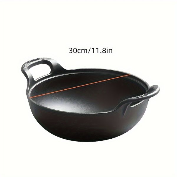 1pc BRODARK Cast Iron Soup Pot - Non-Stick, Rust Resistant, Outdoor Safe Cookware with Handles for Home & Restaurant Use, Ideal for Healthy Dinners - Image 5