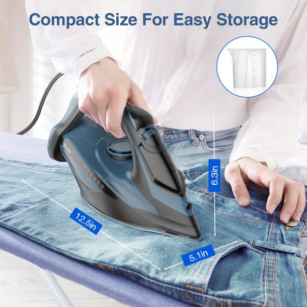 [Steam Iron] Powerful Steam Iron, Stainless Steel Soleplate Iron With Retractable Cord | Auto-off, Anti-Drip, Ironing, Clothes Iron - Image 3