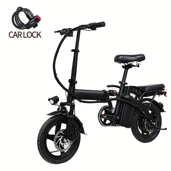 14 Inch Foldable Adult Electric Bicycle, Clearance Dealership, 500w Motor, Maximum Speed Of 20 MPH, 48V 10.4Ah Lithium Battery, 14 Inch Tires, Portable Folding Design, Outdoor Cycling Exercise, Urban Commuting Travel, Detachable Lithium Battery - Image 6