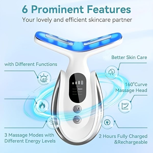 7In1 Multifunctional Neck And Facial Massager with LED Lights - Rechargeable, USB Charging, Lithium Battery Gift for Mom on Mother'S Day - Image 2