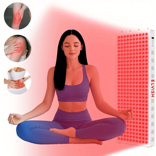 Red Light Relax Panel, 660 Nm 850 Nm, Built-in Timer, 300 LEDs for Sleep Promotion, Physical Fitness, Fatigue Relief And More (White E1500). Perfect for Boys And Girls, Any Holiday, Father's Day Gifts - Image 5