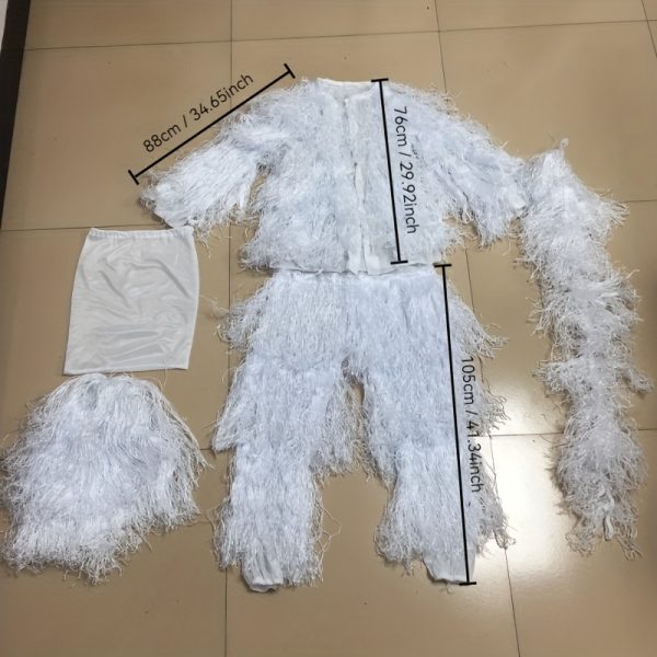 1pc White Snow Ghillie Suit - Image 3