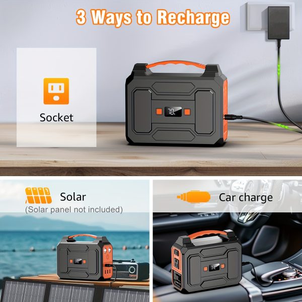 300W/200W Peak/100W Rated Portable Power Station Solar Generator(Panel Optional), 146Wh/296Wh High Capacity Battery Pack, 2x 110V AC Outlet, DC USB C Port, LED Light, Power Bank For Outdoor Camping Hiking Road Trip Cycling CPAP Hurricane Emergency - Image 9