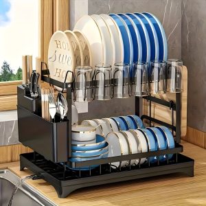 2 Tier Dish Drying Rack For Kitchen Counter