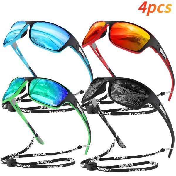 4-1pc High-quality polarized sports Fashion Glasses with adjustable straps, lightweight and durable. Perfect for cycling, driving, fishing, and premium golfing—an ideal gift choice for festive occasions - Image 13