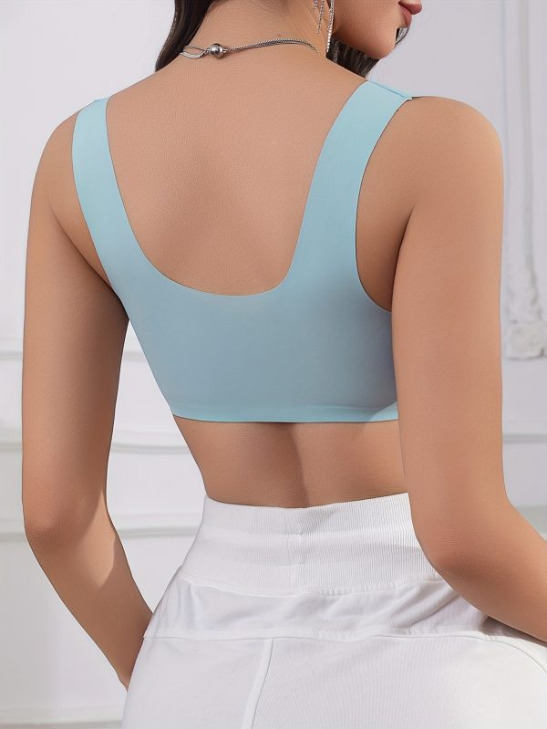 [Wire-Free Bra] Wire-Free Women's Solid Color Front Closure Bra | Shell Pattern Trim, Integrated Wide Shoulder Straps, Non-Removable Pads, 5 Colors to Choose from, Meeting Multi-Environment Four Seasons Wear - Image 10