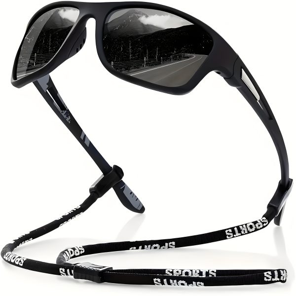 4-1pc High-quality polarized sports Fashion Glasses with adjustable straps, lightweight and durable. Perfect for cycling, driving, fishing, and premium golfing—an ideal gift choice for festive occasions - Image 15