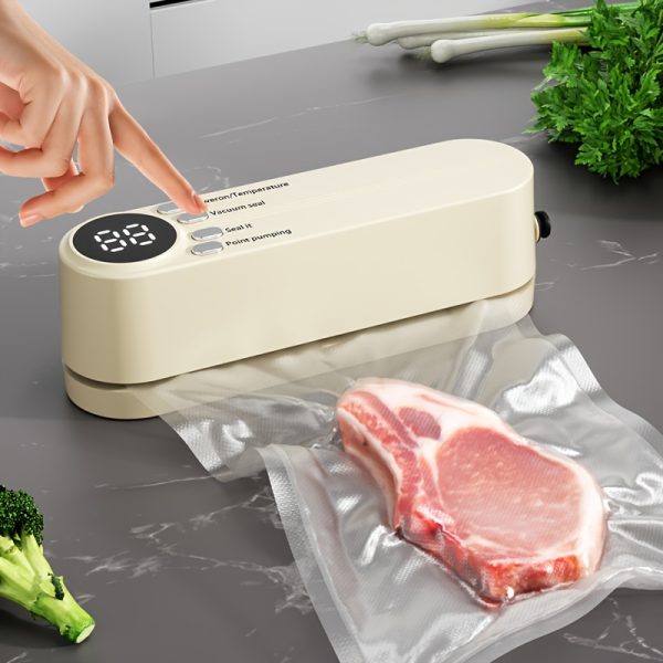 [Automatic Food Sealer] 1pc Automatic Food Sealer - Multi-Functional, Portable Wireless Vacuum Sealer - Compact & Easy-to-Use Design, Long-Term Food Preservation, External Suction & Inflation, Ideal for Kitchen & Outdoor Picnics