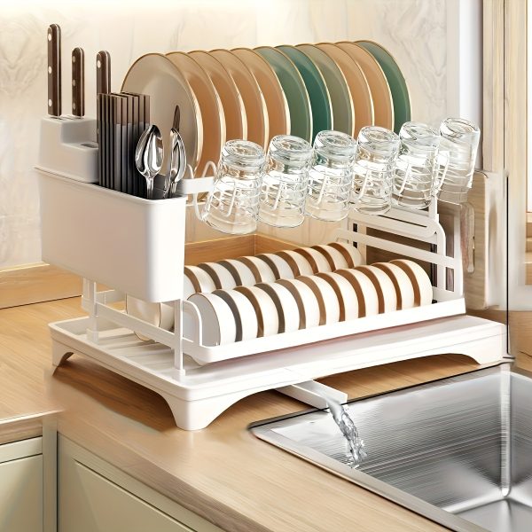 2 Tier Dish Drying Rack For Kitchen Counter - Image 6