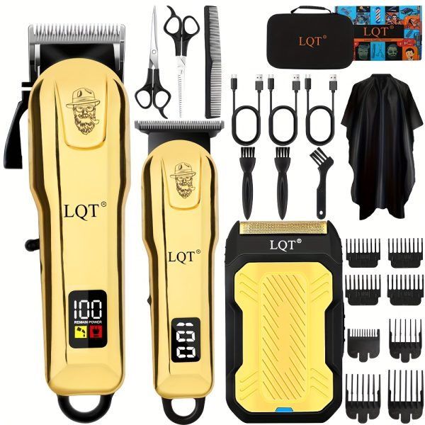 LQT 2/3pcs Electric Hairdressing Set/Men's Professional beauty and hairdressing Set/Holiday Gift Box/Suitable for families and barber shops/Digital display/LCD display screen/USB charging/ the perfect holiday gift for Father's Day and Valentine's Day - Image 6