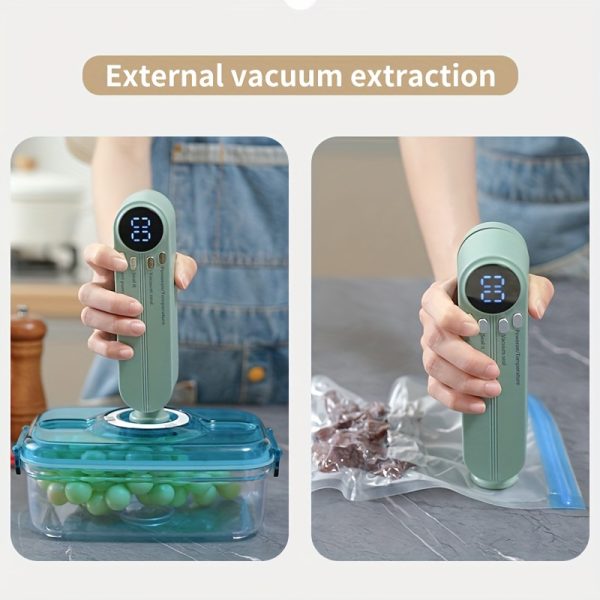[Automatic Food Sealer] 1pc Automatic Food Sealer - Multi-Functional, Portable Wireless Vacuum Sealer - Compact & Easy-to-Use Design, Long-Term Food Preservation, External Suction & Inflation, Ideal for Kitchen & Outdoor Picnics - Image 9