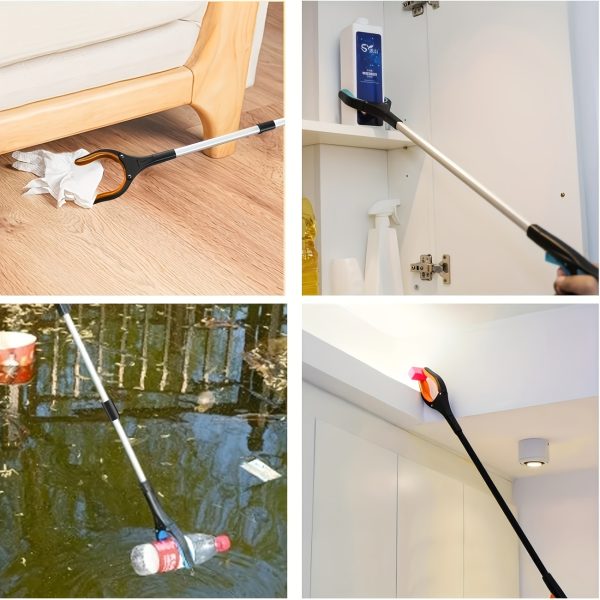 Heavy-Duty 32" Folding Orange Gripper Tool with 360° Rotating Head, 4" Wide Claws & Strong Magnetic Tip - Lightweight Stainless Steel Garbage Picker for Hotels, Home, Office Cleaning, Hotel Housekeeping Equipment, Durable Construction - Image 8