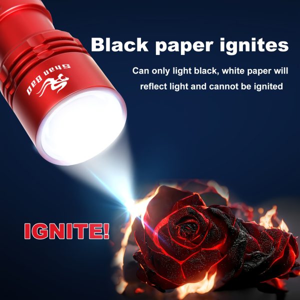 Shan Bao Red LED Flashlight - Zoomable, Rechargeable, 5000mAh Battery, High-Power Light Source for Outdoor Use, Ignites Fire, Includes USB Cable & Gift Box, Flashlight Rechargeable - Image 3