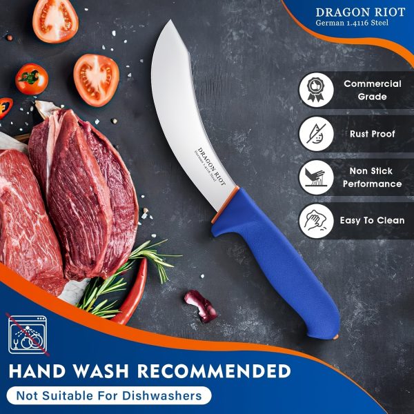 4pcs Butcher Knife Set Brisket Trimming Set Include 6" Cutting Knife, 6" Skinning Knife, 10" Butcher Breaking Knife And 10" Sharpening Steel - Image 5
