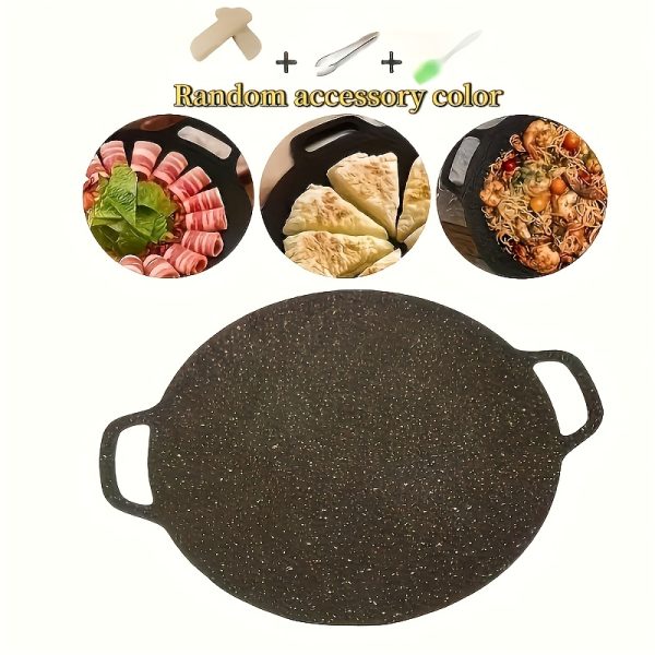 4pcs non-stick cast iron skillet set, stove-top frying pan. 11.02-inch frying pan +kitchen three-piece set, easy to clean | Multifunctional dining - restaurant cookingutensils, industrial kitchen cooking set. - Image 2