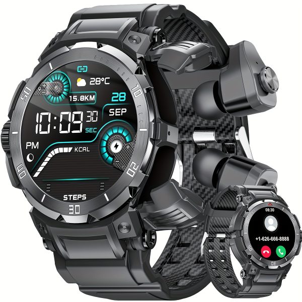 Men's Smartwatch, Sports Headphones And Smartwatch Two-in-one, Ultra-long Standby for 30 Days, High Quality, Multiple Sports Modes, NFC Unlocking, Health Monitoring, Message Notifications, Sleep Tracking, Compatible with IOS And Android.