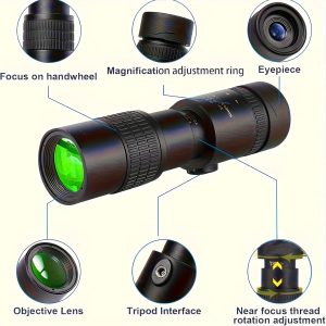 2025 New High-Definition Monocular Telescope - 10x40 Magnification, Portable Handheld Optical Binoculars for Travel, Camping, Fishing, and Outdoor Adventures, Lightweight & Durable Design, Perfect Gift for Family & Friends, Camping Gear, Compact Design, Sturdy Construction, Precision Focusing Mechanism