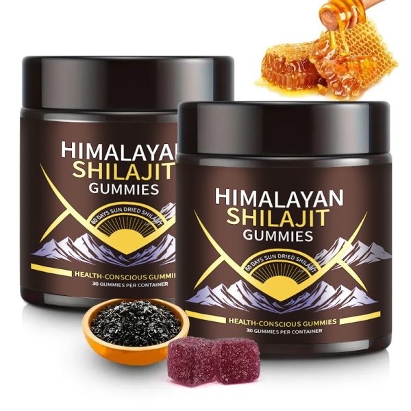 MRJDJOO Himalayan Shilajit Gummies - 30 Sucrose-Free Gummies with Manuka Honey, Fulvic & Humic Acids, Natural Ingredients for Digestive Health & Energy, Gummy Supplements, Natural Gummy Design, Plantbased Ingredients - Image 2