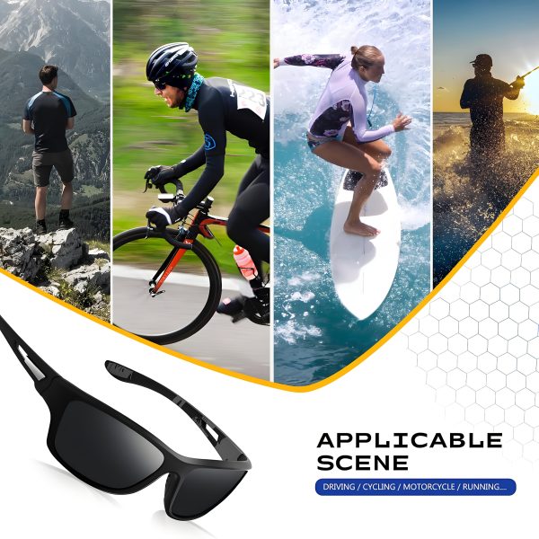 4-1pc High-quality polarized sports Fashion Glasses with adjustable straps, lightweight and durable. Perfect for cycling, driving, fishing, and premium golfing—an ideal gift choice for festive occasions - Image 16