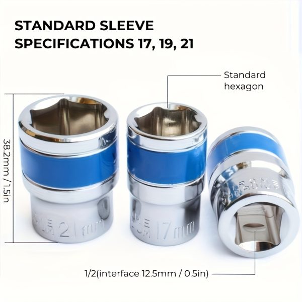 One Set Of Steel Torque Multiplier Wrench Set with 17mm-19mm-21mm Socket - Image 5