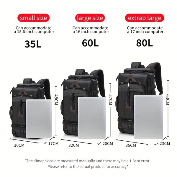 Men's Convertible Travel Backpack - Lightweight Carry-On Laptop Bag with 15.6" Laptop compartment, Expandable Shoe storage, Durable Polyester Construction, Adjustable Shoulder Straps & Side Pockets - Convertible Duffle for Business, Gym, Airplane, Hiking - All-in-One Backpack for Frequent Travelers, Business Trip, Sporty Look, Reinforced Stitching, Zippered Pockets, Frequent Flyer - Image 2