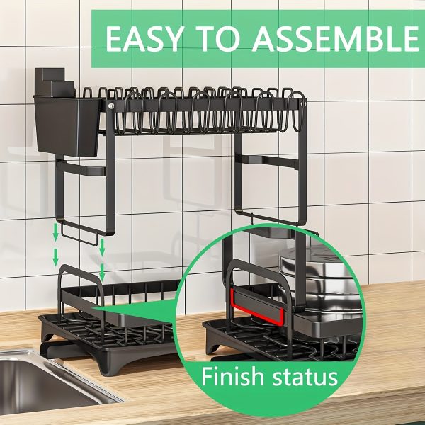2 Tier Dish Drying Rack For Kitchen Counter - Image 3