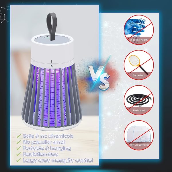 Bug Zapper, Mosquito Zapper Fly Trap Mosquito Killer Lamp USB Electric LED Mute Bed Bug Killer Indoor For Mosquito Insect Gnat Moth Fruit Flies With A Small Brush - Image 12