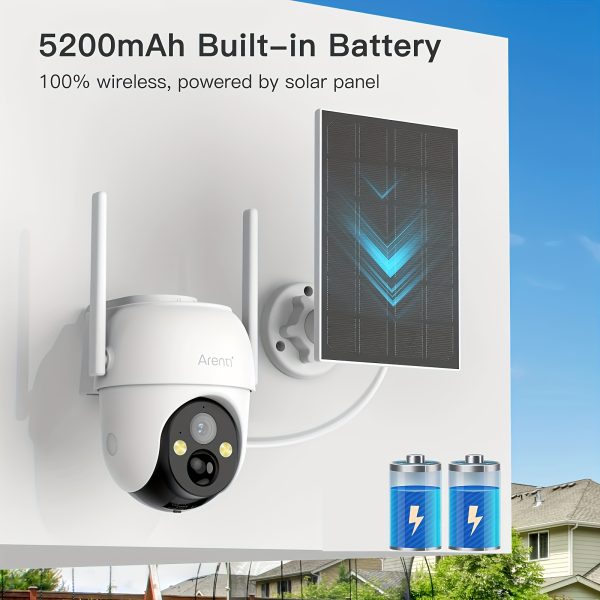 4pcs Solar Powered Outdoor Wireless Security Camera 1296P FHD, 3MP FHD Video Resolution Battery Powered CCTV Camera for Home Security Cloud/SD No Monthly Fee AI Motion Detection Spotlight IP65 Waterproof Color Night Vision 2-Way Audio View App Control - Image 6