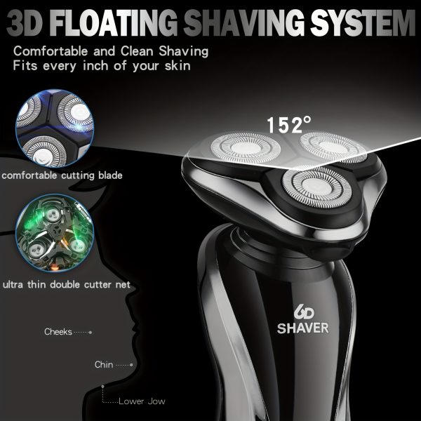 SKYUV Men's 3-in-1 Electric Razor - USB Rechargeable, Portable Shaver with Nose Hair Trimmer & Digital Display, Stainless Steel Blades for Smooth Shaving, Ergonomic Design, Fast Charging, Long-Lasting Battery, Easy to Clean - Image 9